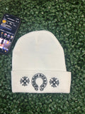 WHITE CHRME BEANIE