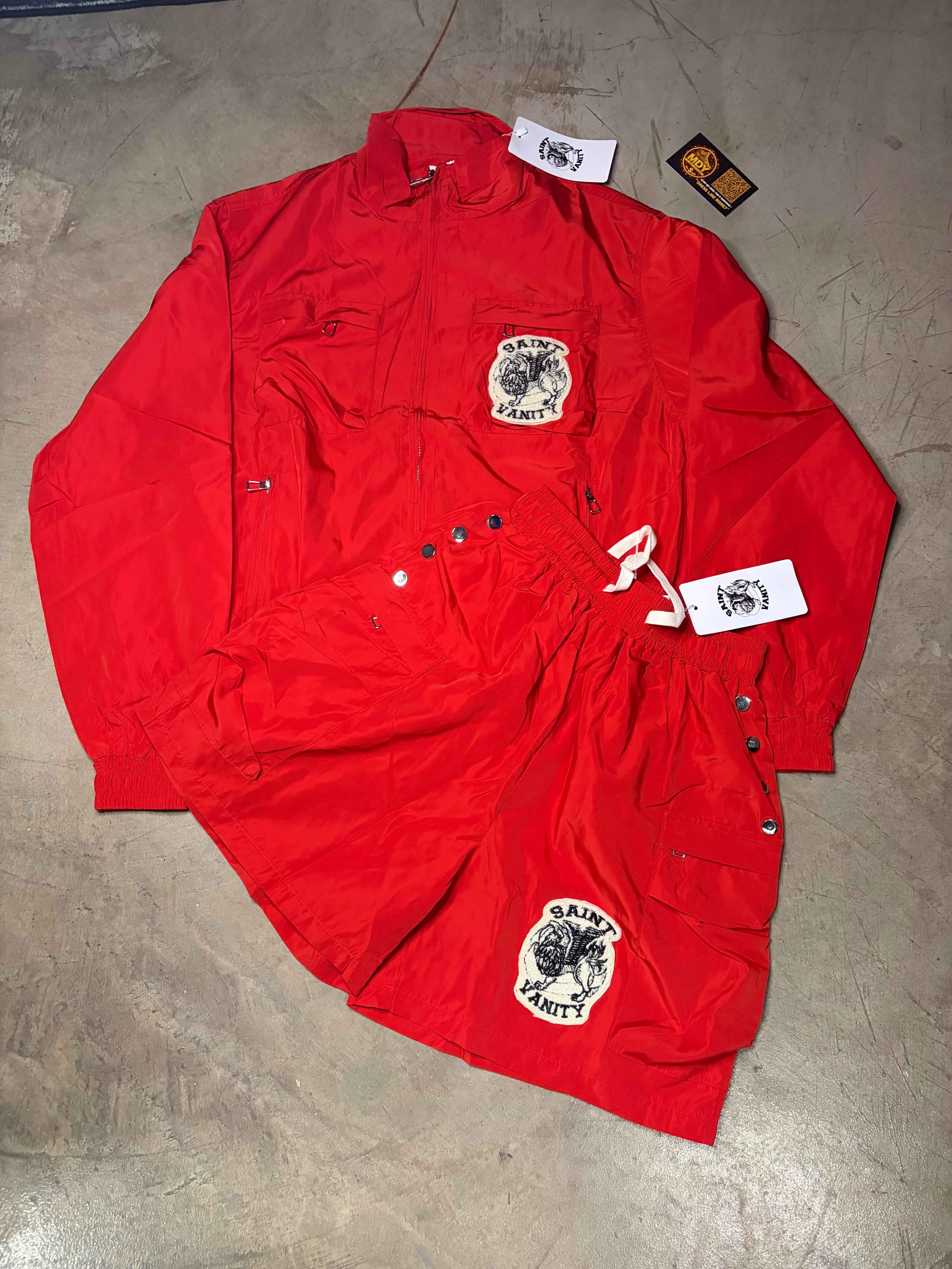 MDY Red Saint Vnity Shorts set