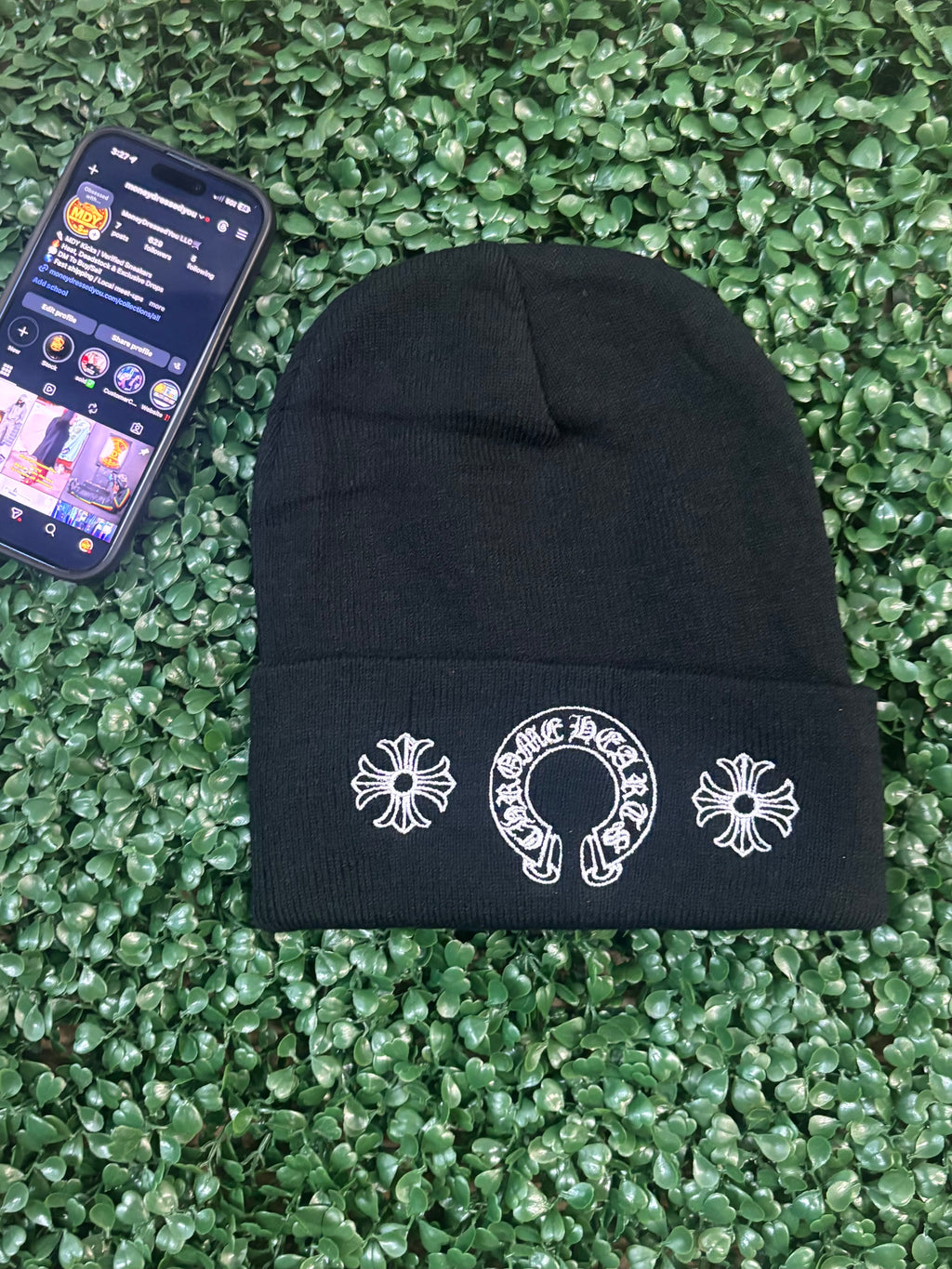 BLACK CROSS CHRME BEANIE