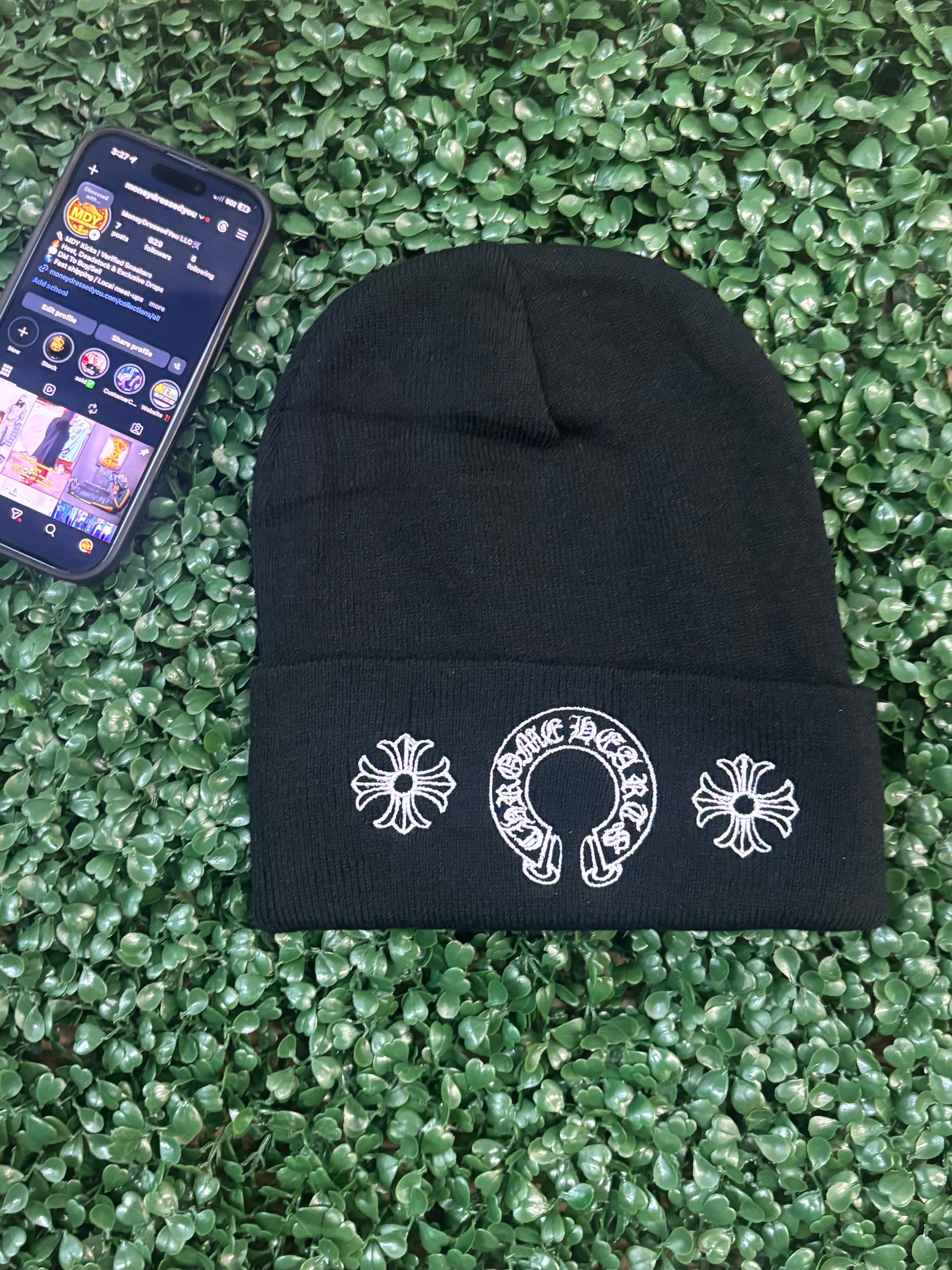 BLACK CROSS CHRME BEANIE