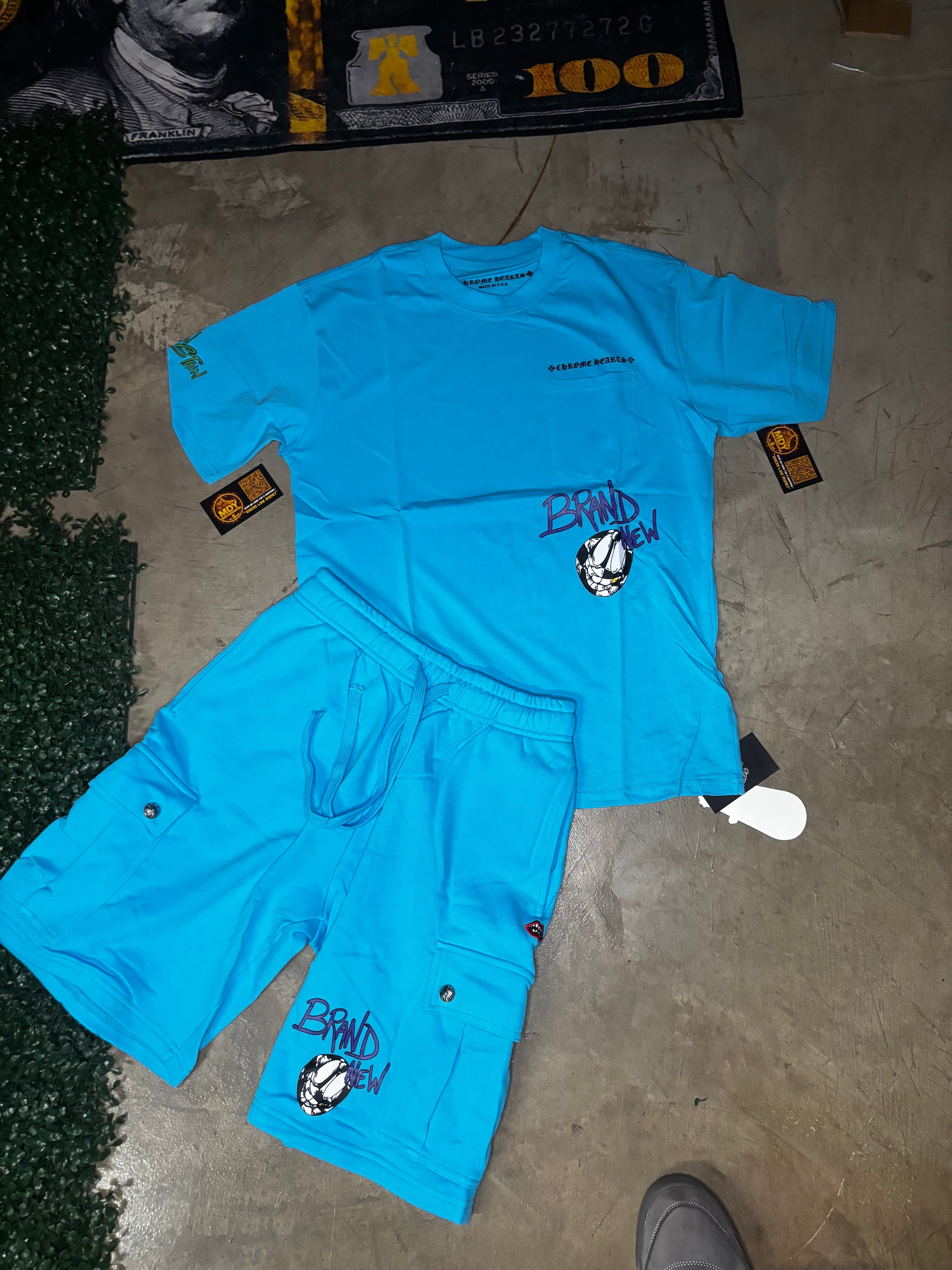 MDY Blue Chrome Short Set