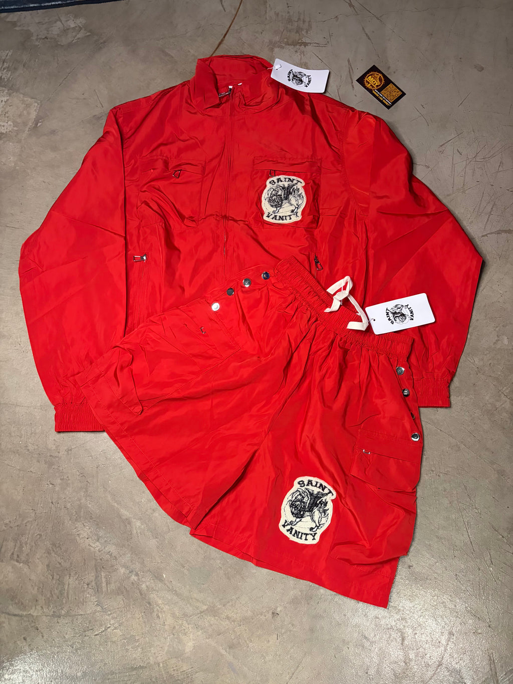 MDY Red Saint Vnity Shorts set