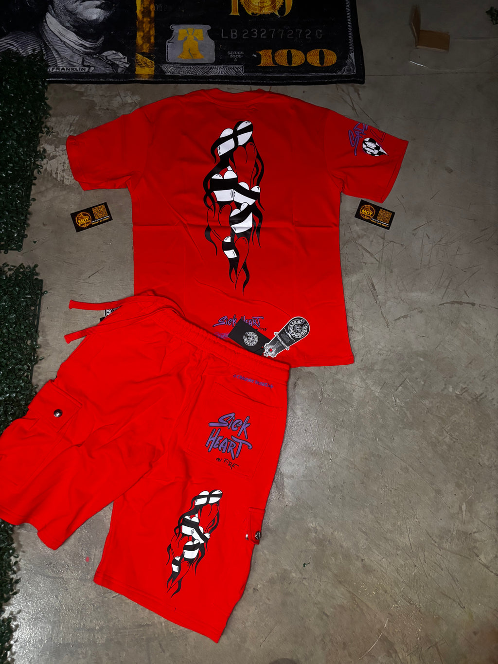 MDY Red Chrome Short set